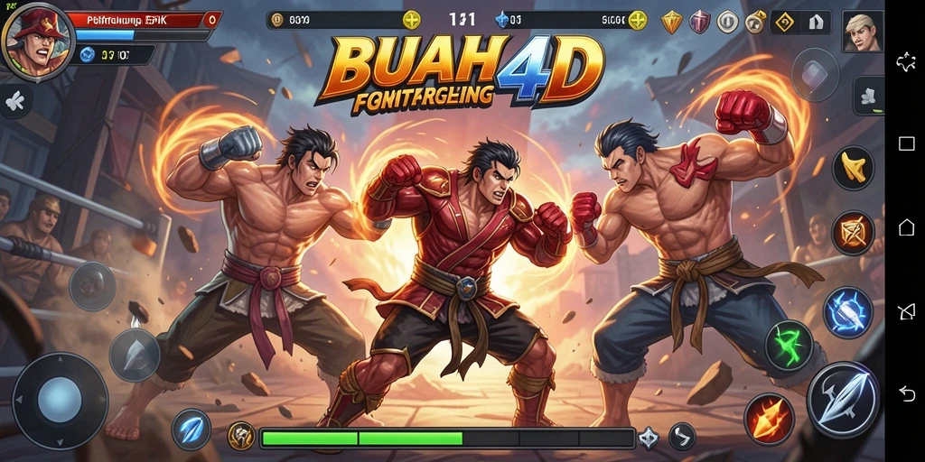 Tampilan aksi seru dalam BUAH4D di arena pertarungan.