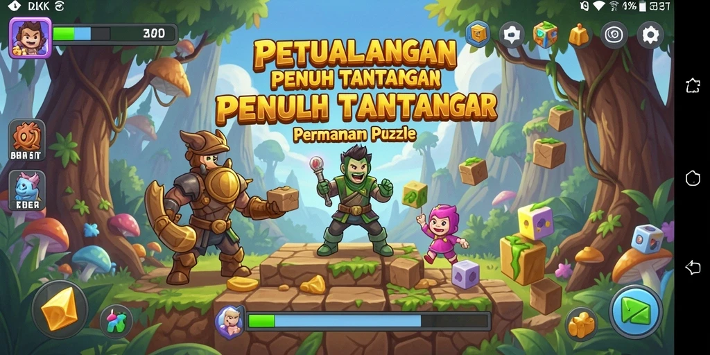 Tangkapan layar utama DKK menampilkan gameplay Puzzle yang menarik dan penuh warna.