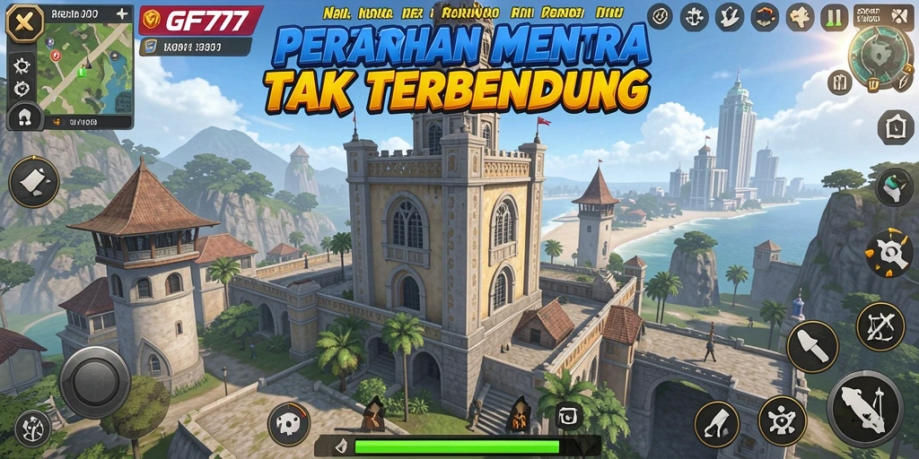 Screenshot utama GF777 menampilkan aksi seru dalam gameplay Tower Defense.