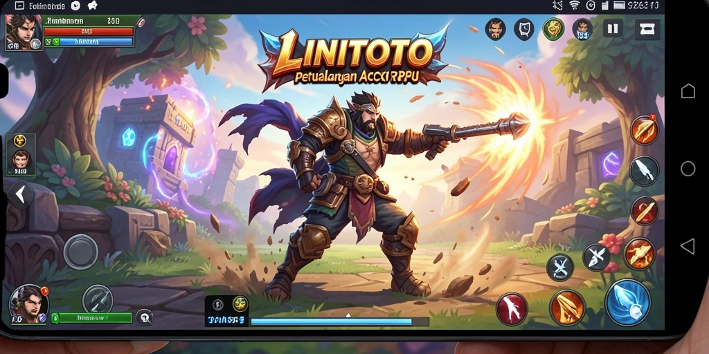 Screenshot gameplay menampilkan karakter bertarung melawan musuh kuat.