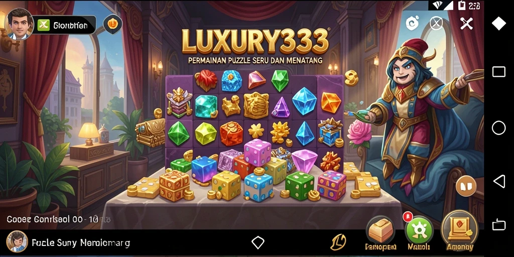 Screenshot gameplay LUXURY333, menunjukkan visual puzzle yang menarik.