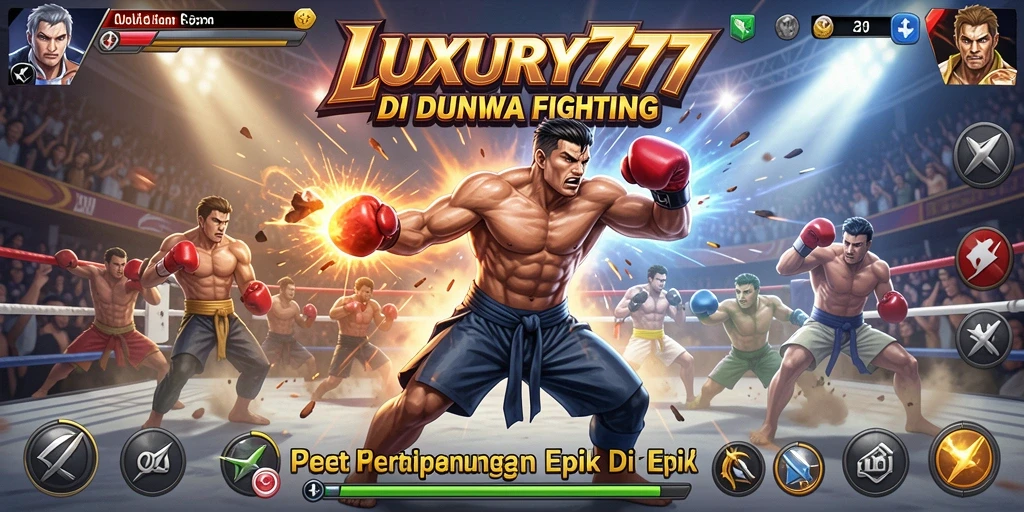 Tangkapan layar gameplay LUXURY777 menampilkan aksi pertarungan yang mendebarkan.