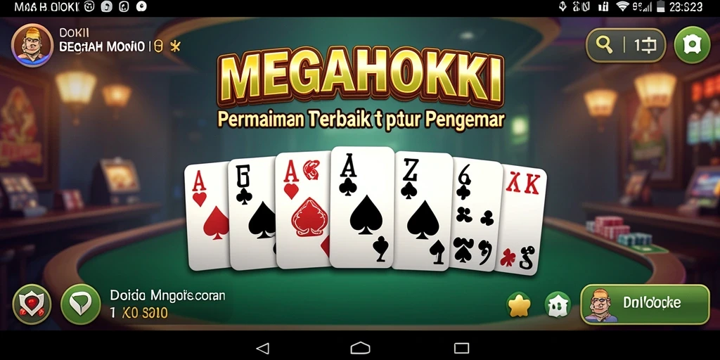 Tampilan gameplay MEGAHOKI yang menarik dalam suasana permainan Domino.