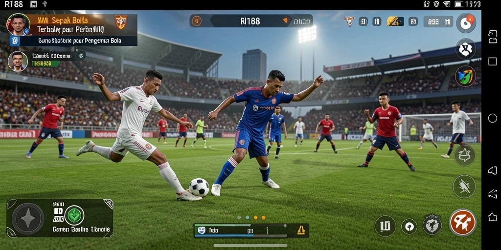 Screenshot utama RI188 menampilkan gameplay sepak bola yang realistis.