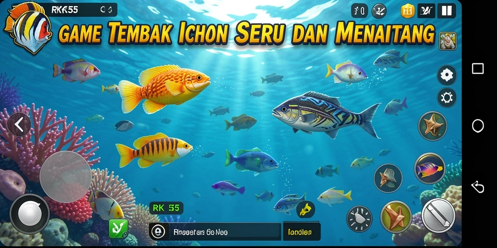 Gameplay menembak ikan yang menarik dan penuh tantangan.