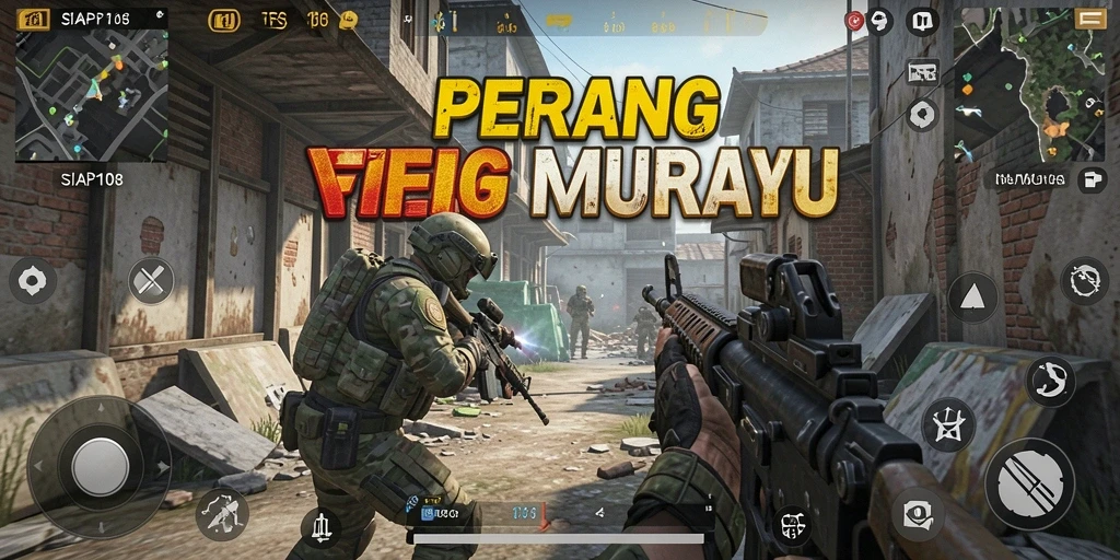 Screenshot SIAP108 menunjukkan aksi tembak-menembak yang intens.