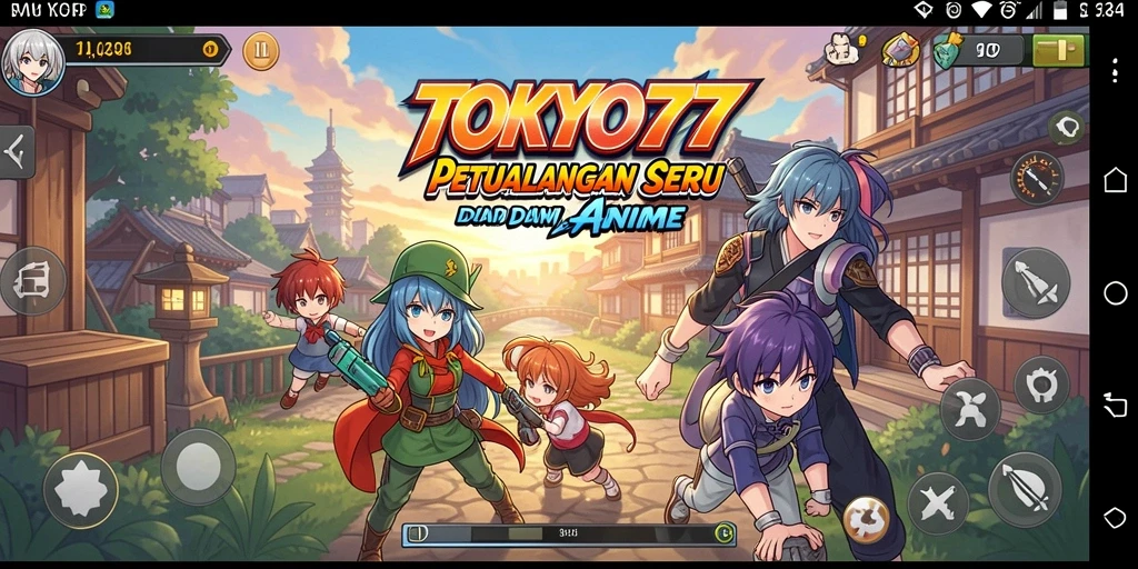 Tampilan screenshot dari gameplay seru TOKYO77 dengan karakter anime.